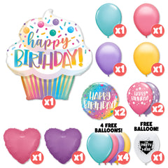 Birthday Cupcake Party Balloon Bouquet