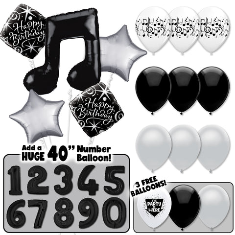 Birthday Music Notes Balloon Bouquet