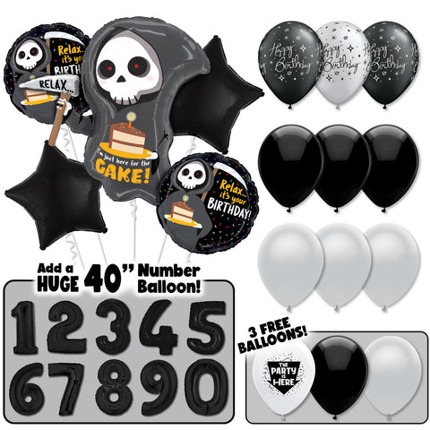 Birthday Over the Hill Grim Reaper Balloon Bouquet