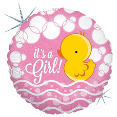 It's A Girl Ducky Baby Shower Deluxe Balloon Bouquet