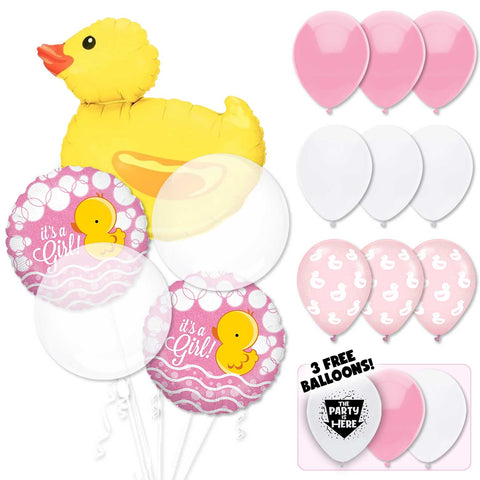 It's A Girl Ducky Baby Shower Deluxe Balloon Bouquet