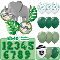 Jungle Safari Birthday Balloon Bouquet - Elephant