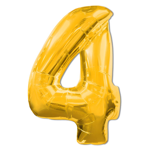 40 inch Number 4 - Gold Balloon