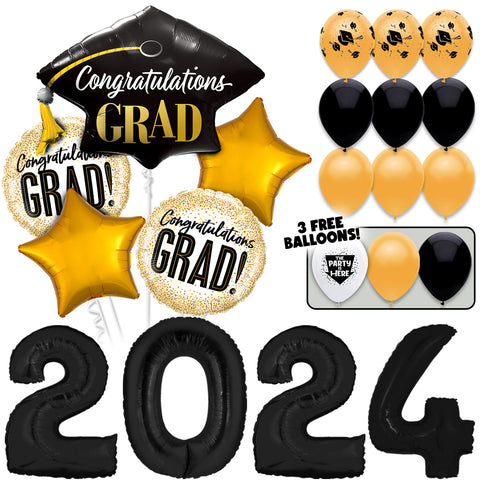 2024 Gold Dots Grad! Graduation Balloons Bouquet Kit