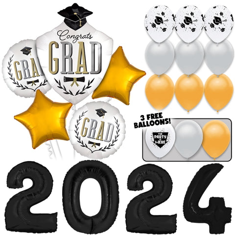 2024 Elegant Grad! Graduation Balloons Bouquet Kit