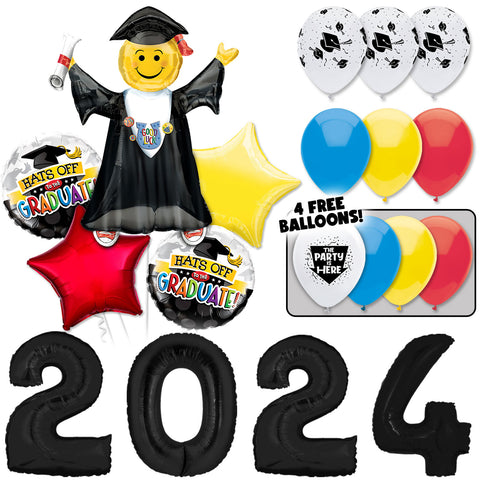 2024 Smiley Face Grad! Graduation Balloons Bouquet Kit