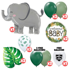 Jungle Safari Welcome Baby Elephant Balloon Bouquet