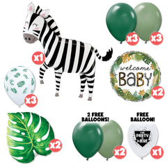 Jungle Safari Welcome Baby Zebra Balloon Bouquet