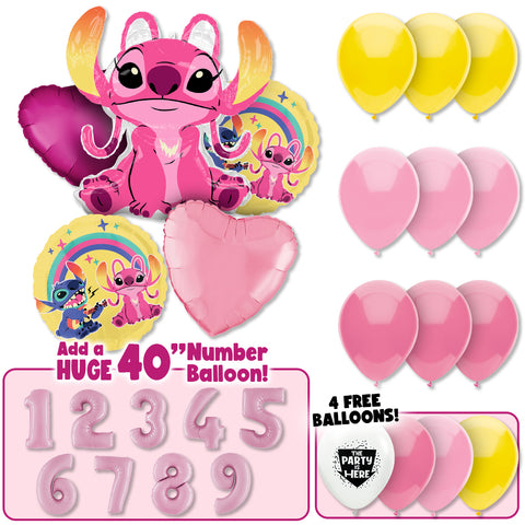 Lilo & Stitch Balloon Kit - Angel's Pink Rainbow Party