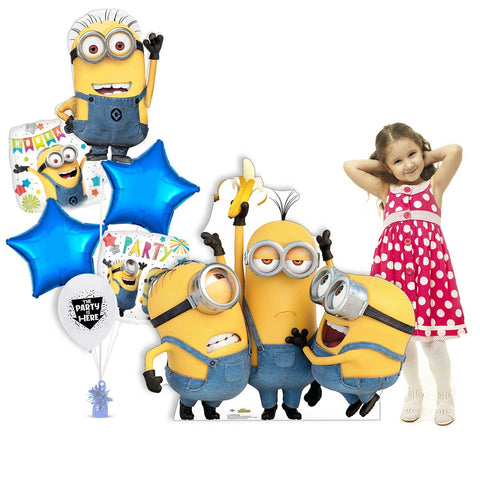 Minions Party Birthday Kit with 46 inch Minions Standup & Balloons