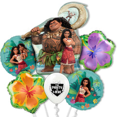 Moana Tropical Birthday Kit with 62 inch Life-Size Standup & Balloons