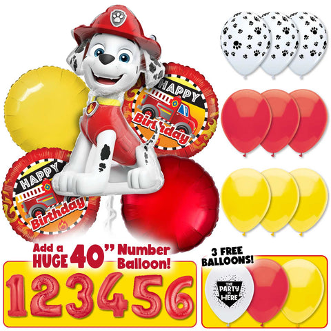 Paw Patrol Marshall Fire Truck Birthday Balloon Bouquet Kit