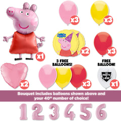 Peppa Pig Deluxe Balloon Bouquet Kit