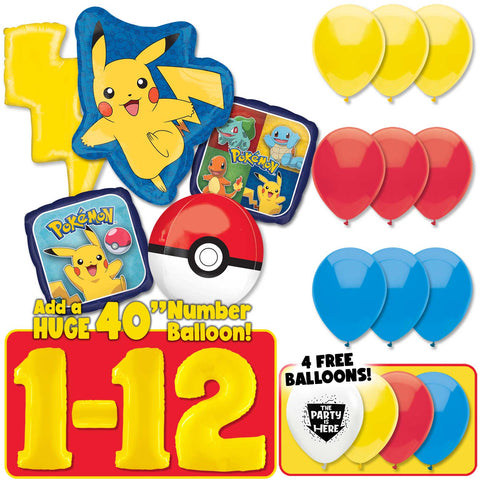 Pokemon Pikachu Poke Ball Balloon Kit - Party Decorations