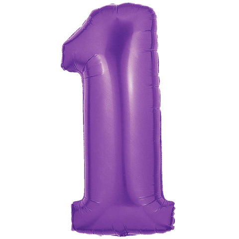 40 inch Number 1 - Purple Balloon
