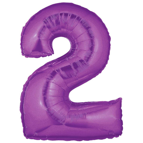 40 inch Number 2 - Purple Balloon