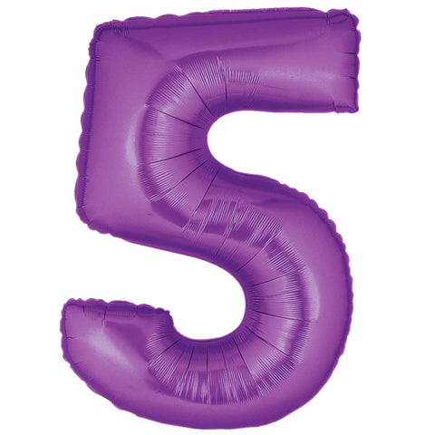 40 inch Number 5 - Purple Balloon