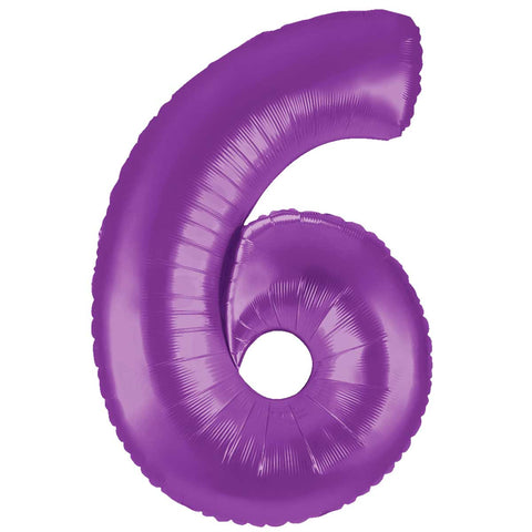 40 inch Number 6 - Purple Balloon