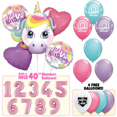 Unicorn Boho Birthday Balloon Bouquet