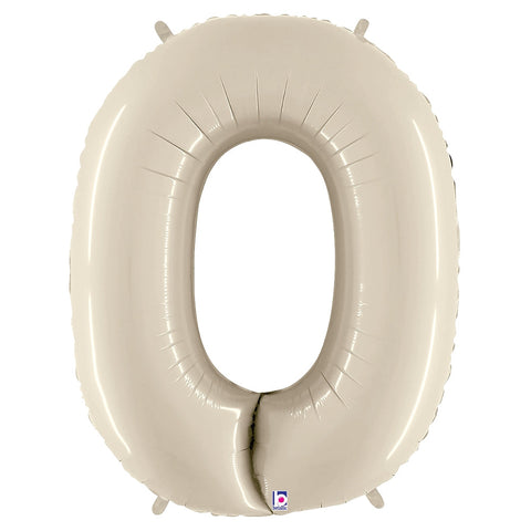 40 inch Number 0 - Cream White Balloon