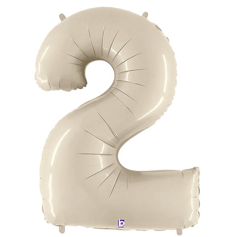 40 inch Number 2 - Cream White Balloon