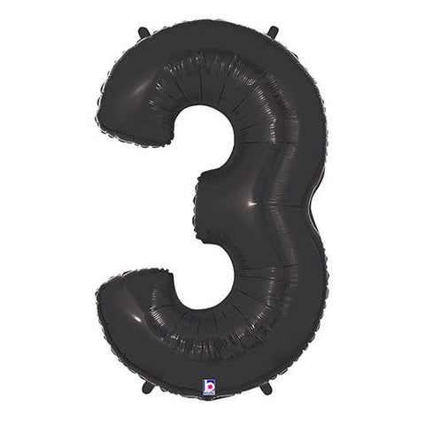 40 inch Number 3 - Black Balloon