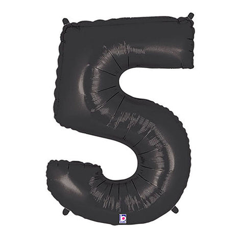 40 inch Number 5 - Black Balloon