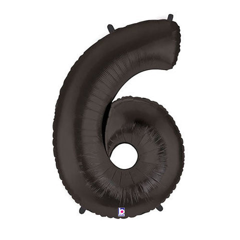 40 inch Number 6 - Black Balloon