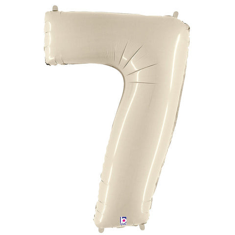 40 inch Number 7 - Cream White Balloon