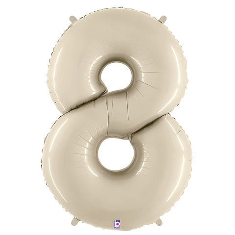 40 inch Number 8 - Cream White Balloon