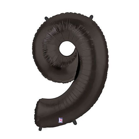 40 inch Number 9 - Black Balloon