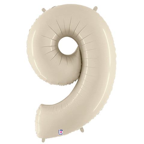40 inch Number 9 - Cream White Balloon