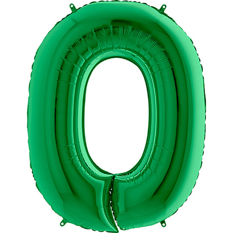 40 inch Number 0 - Green Balloon