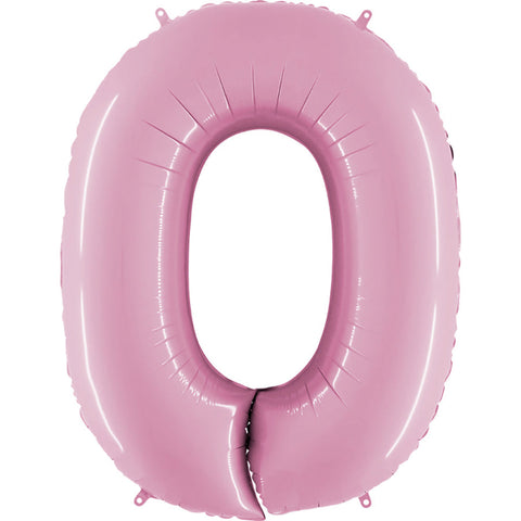 40 inch Number 0 - Pastel Pink Balloon