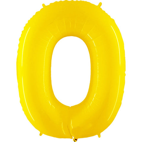 40 inch Number 0 - Yellow Balloon