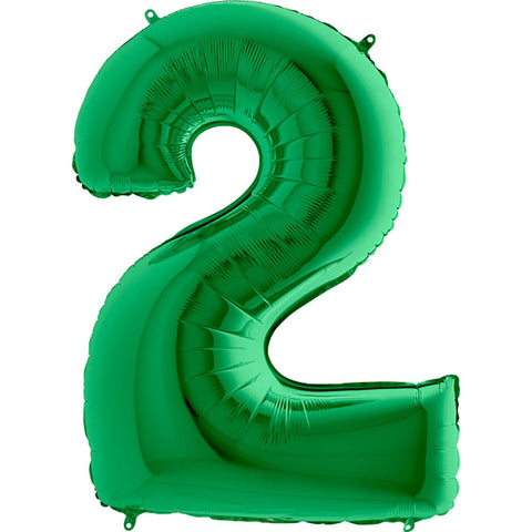 40 inch Number 2 - Green Balloon