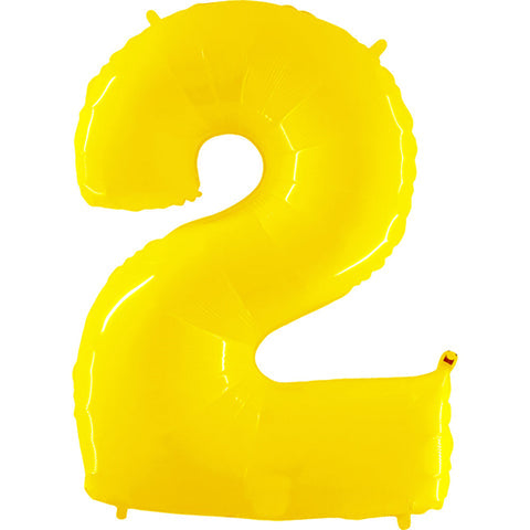 40 inch Number 2 - Yellow Balloon