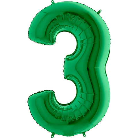 40 inch Number 3 - Green Balloon