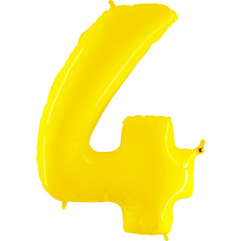 40 inch Number 4 - Yellow Balloon