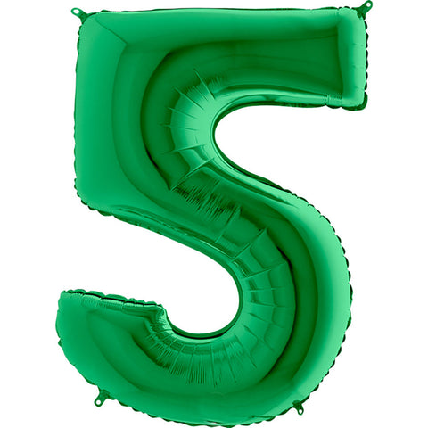 40 inch Number 5 - Green Balloon