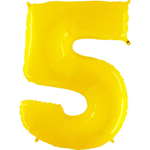 40 inch Number 5 - Yellow Balloon