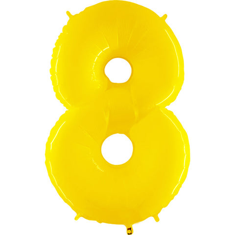 40 inch Number 8 - Yellow Balloon