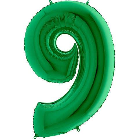 40 inch Number 9 - Green Balloon