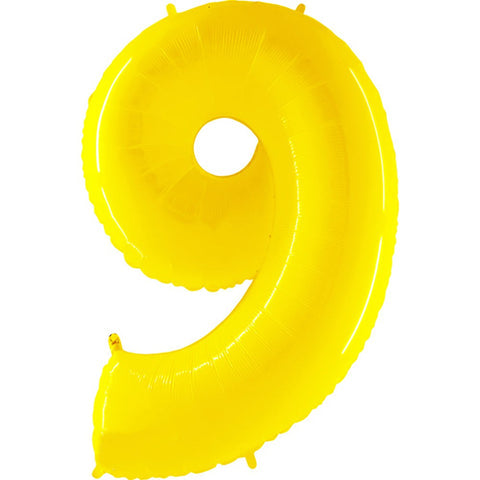 40 inch Number 9 - Yellow Balloon