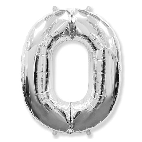 42 inch Number 0 - Silver Balloon