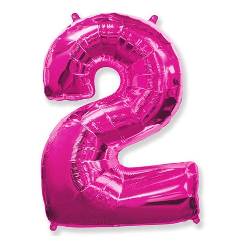 42 inch Number 2 - Hot Pink Balloon