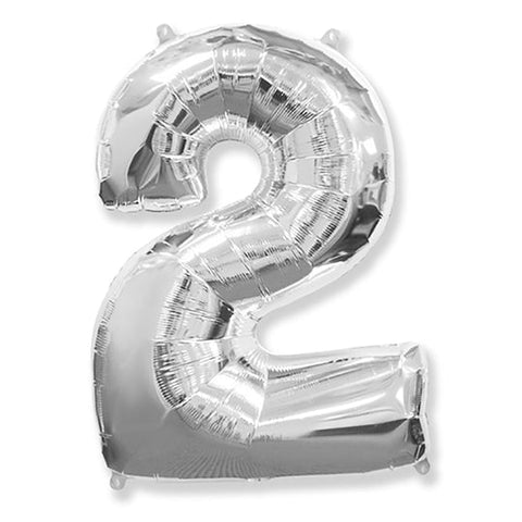 42 inch Number 2 - Silver Balloon