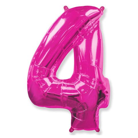 42 inch Number 4 - Hot Pink Balloon