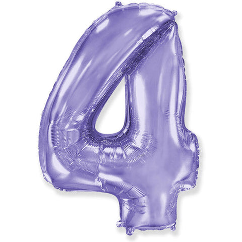 42 inch Number 4 - Lilac Purple Balloon