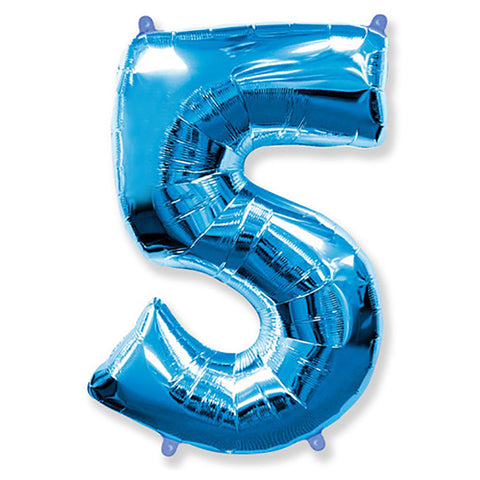 42 inch Number 5 - Blue Balloon